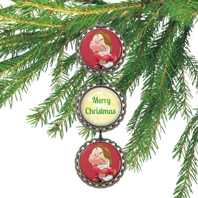 Disney Snow White Dwarf GRUMPY 3D Bottle Cap Christmas Ornament | Gift for Kids | Stocking Stuffer - image1